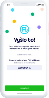 Obrazovka s aplikáciou Radosť - Vyšlo to